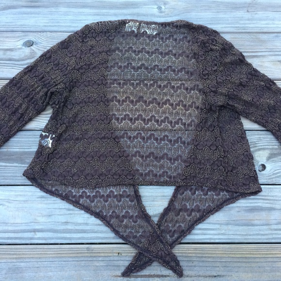 Worthington Women Shrug Top Dark Brown Lace Size1X - Picture 8 of 8